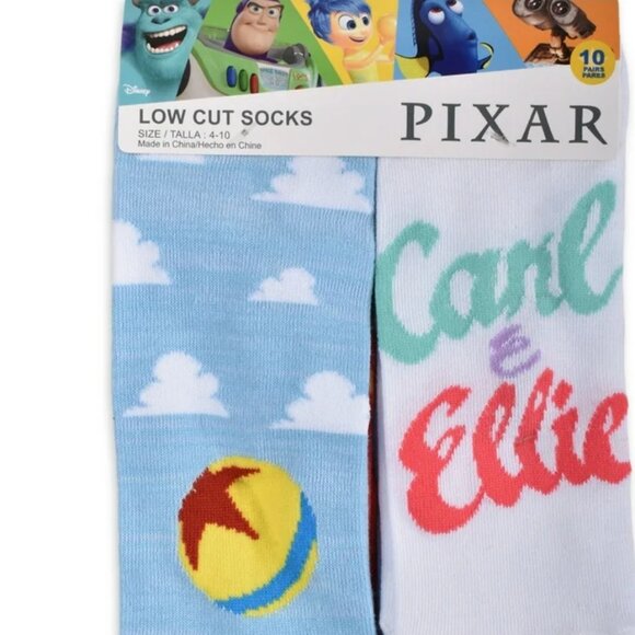 PIXAR WOMEN'S MOMENTS 10-PACK-LOW-CUT SOCKS SHOE SIZE 4-10 - Picture 1 of 9